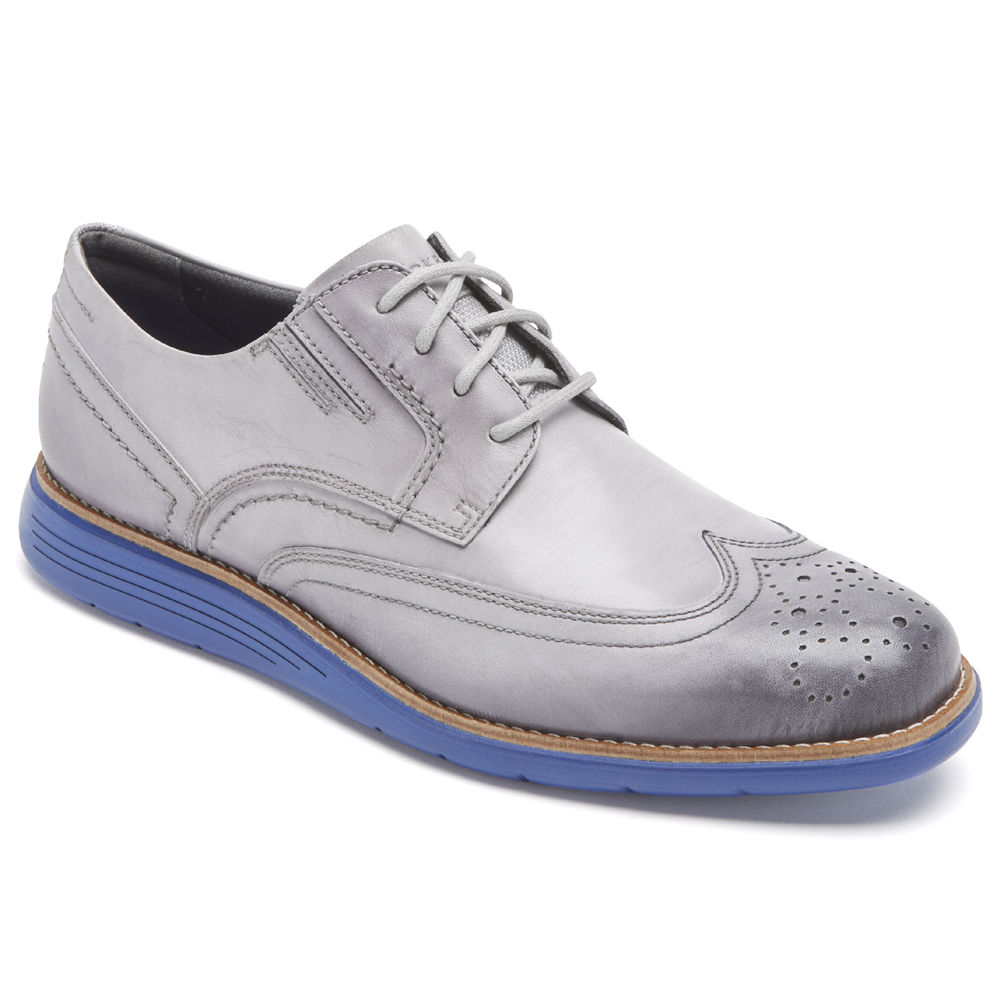 Rockport Mens Dress Shoes Silver - Total Motion Sport Wingtip - UK 781-PGIXQW